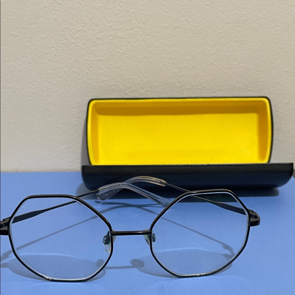 Elegant Black Octagonal Glasses